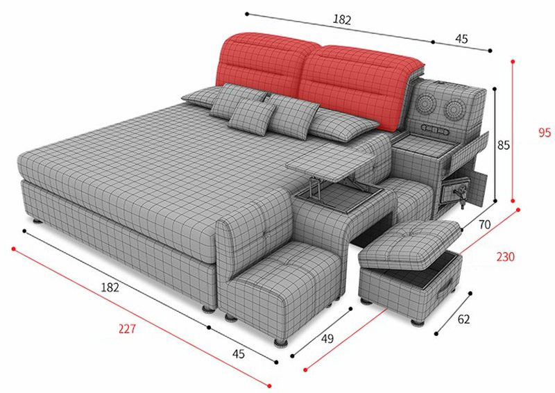 Kích thước giường hiện đại có bàn ghế uống nước GN009 8