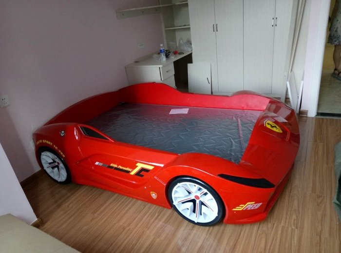 Ảnh thật Giường ô tô xe đua 3D dành cho bé trai GTE078 4