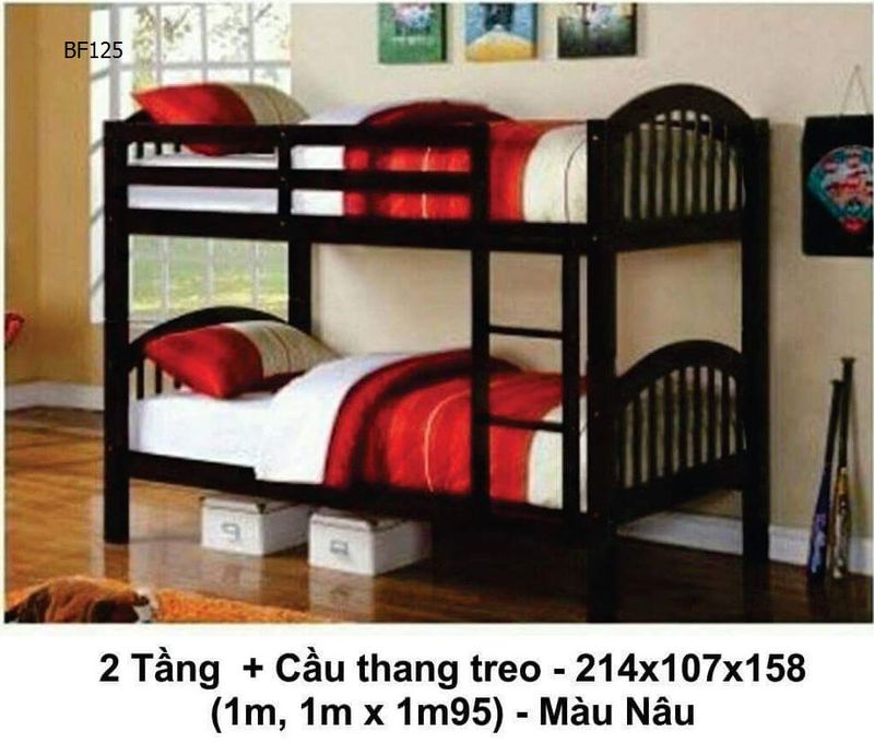 Giường tầng cầu thang treo giá rẻ mã BF125