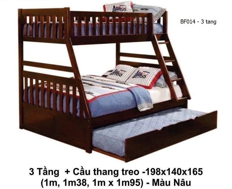 Giường 3 tầng cho bé, người lớn giá rẻ, có giường phụ