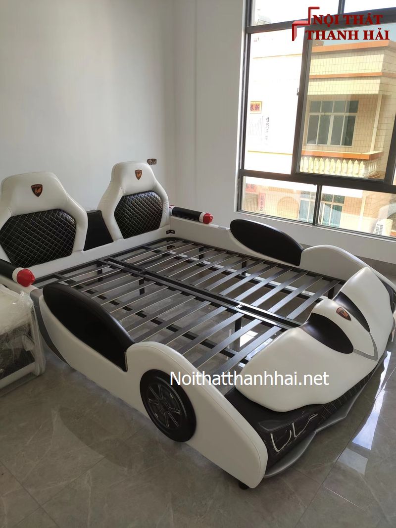 Giường ô tô siêu xe bé trai nhập khẩu GTE142 màu trắng 7